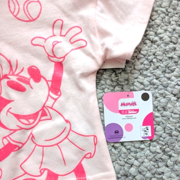 Disney Kids (12 Months) Pink Glitter Minnie Mouse Tennis T-Shirt/Polo Shirt - Picture 15 of 16